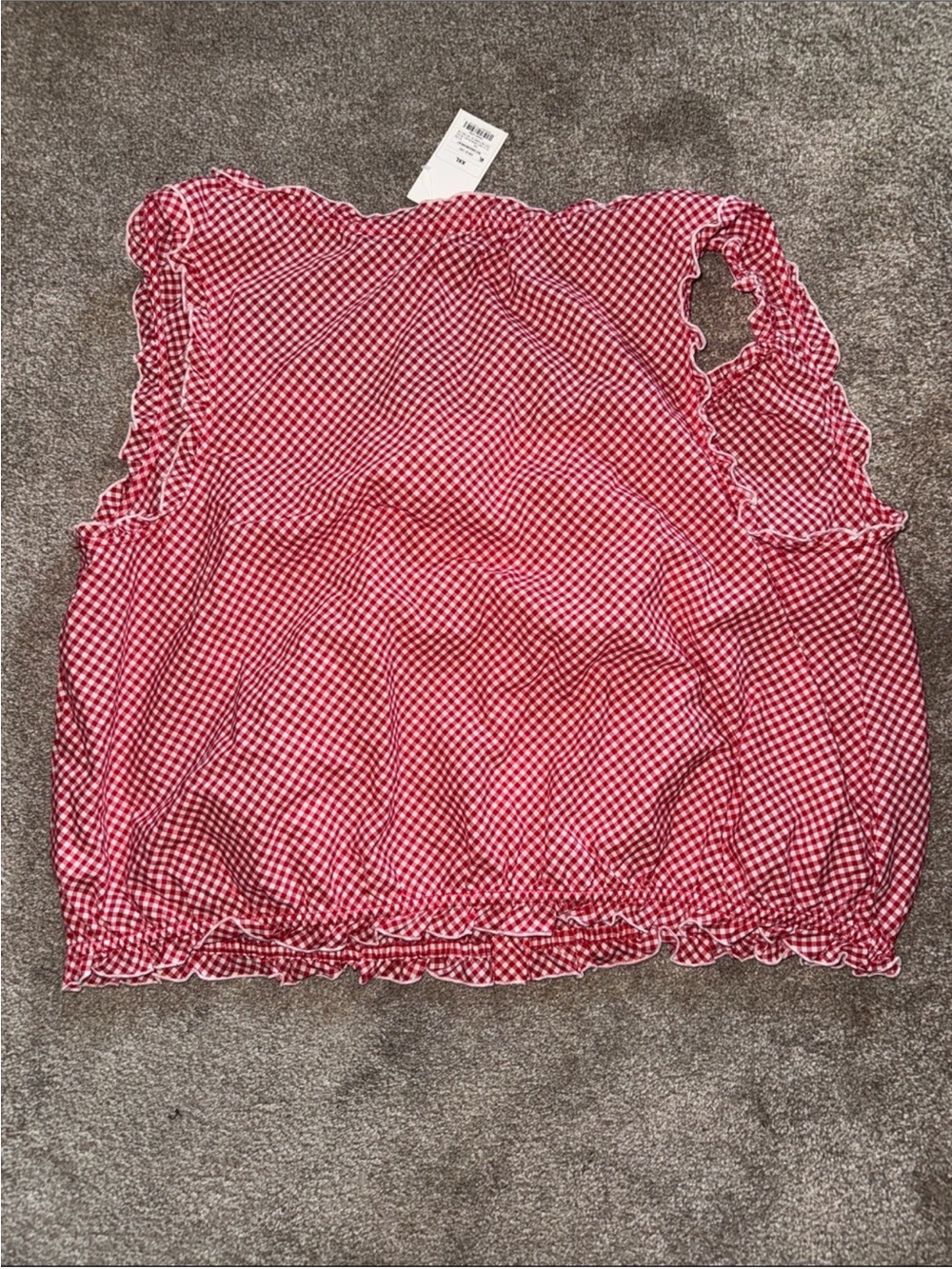 Parke x Target Red Gingham Ruffle Blouse - Picture 2 of 3